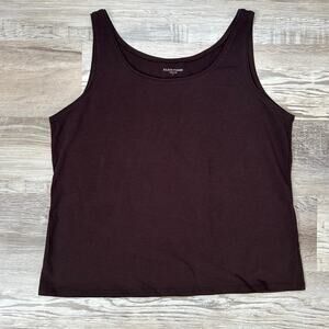 Eileen Fisher Tank Top Brown Organic Cotton Stretch Minimalist USA L
